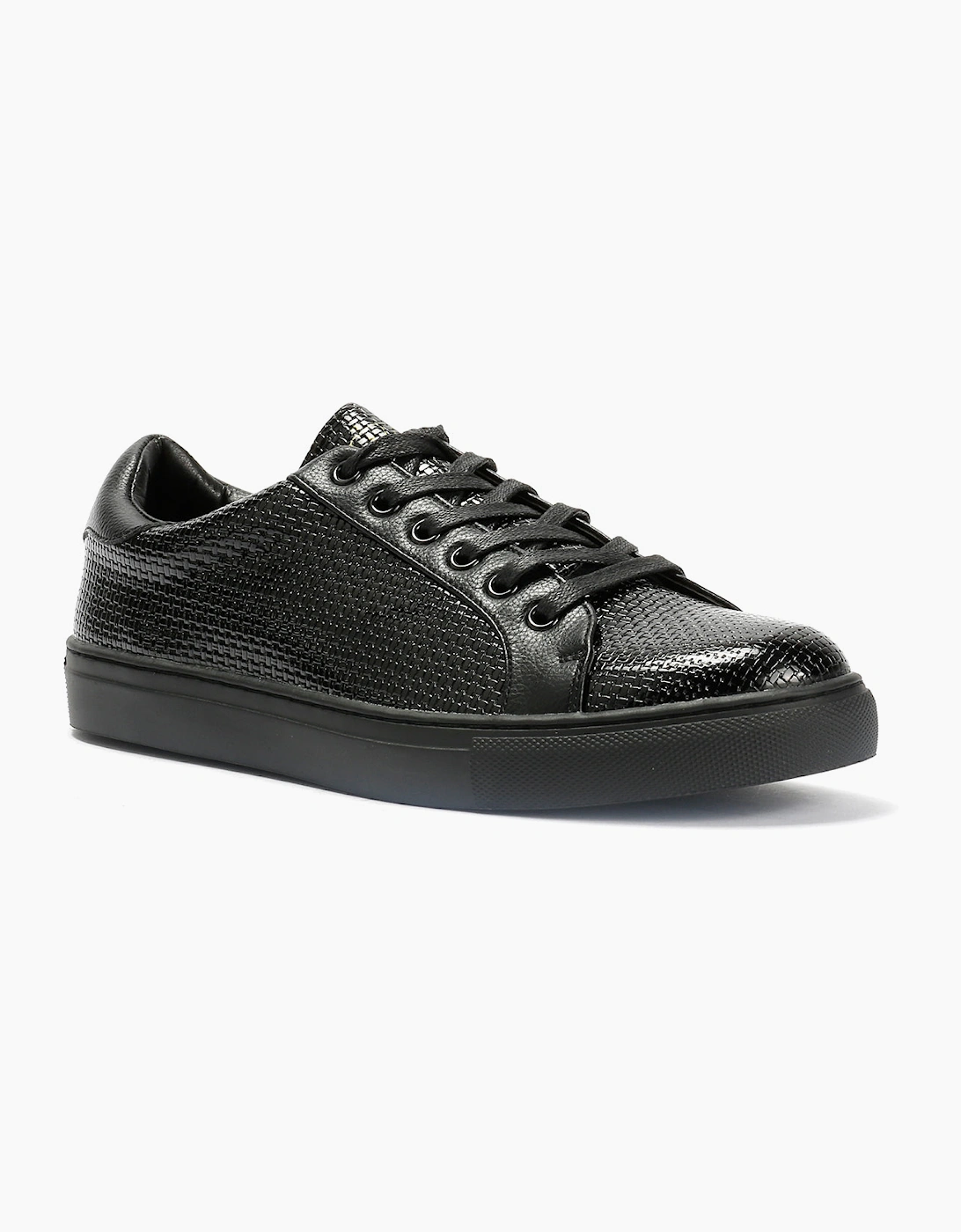 Antique Rogue Kimber Patent PU Leather Men's Black Trainers