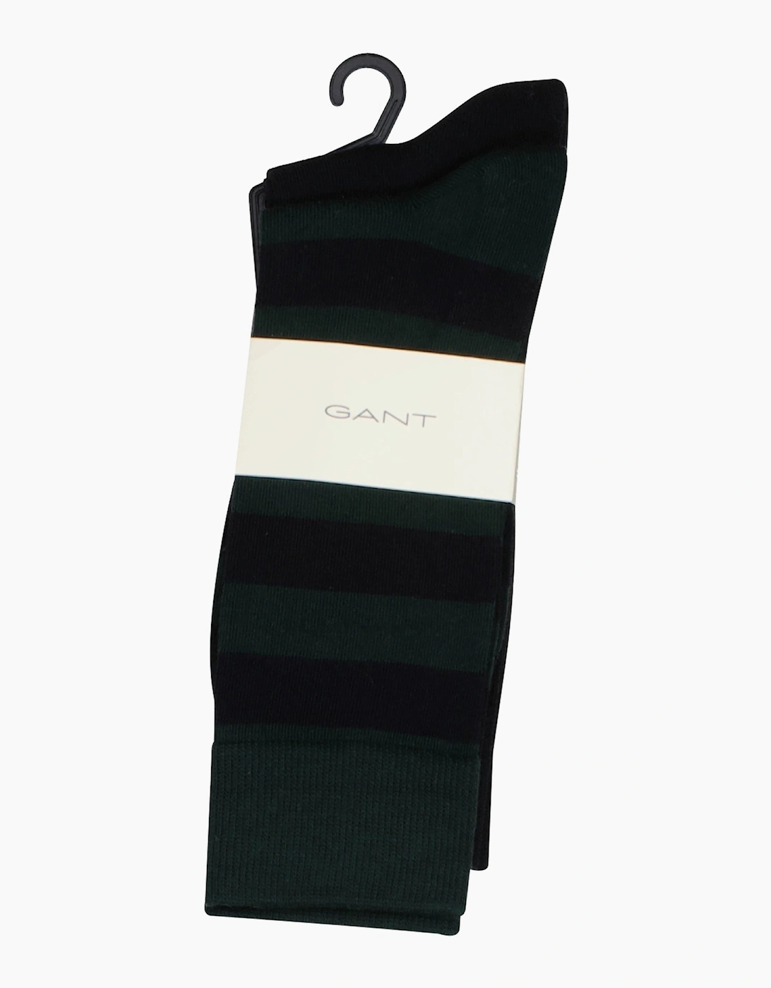 2-Pack Barstripe & Solid Socks, Green/Navy