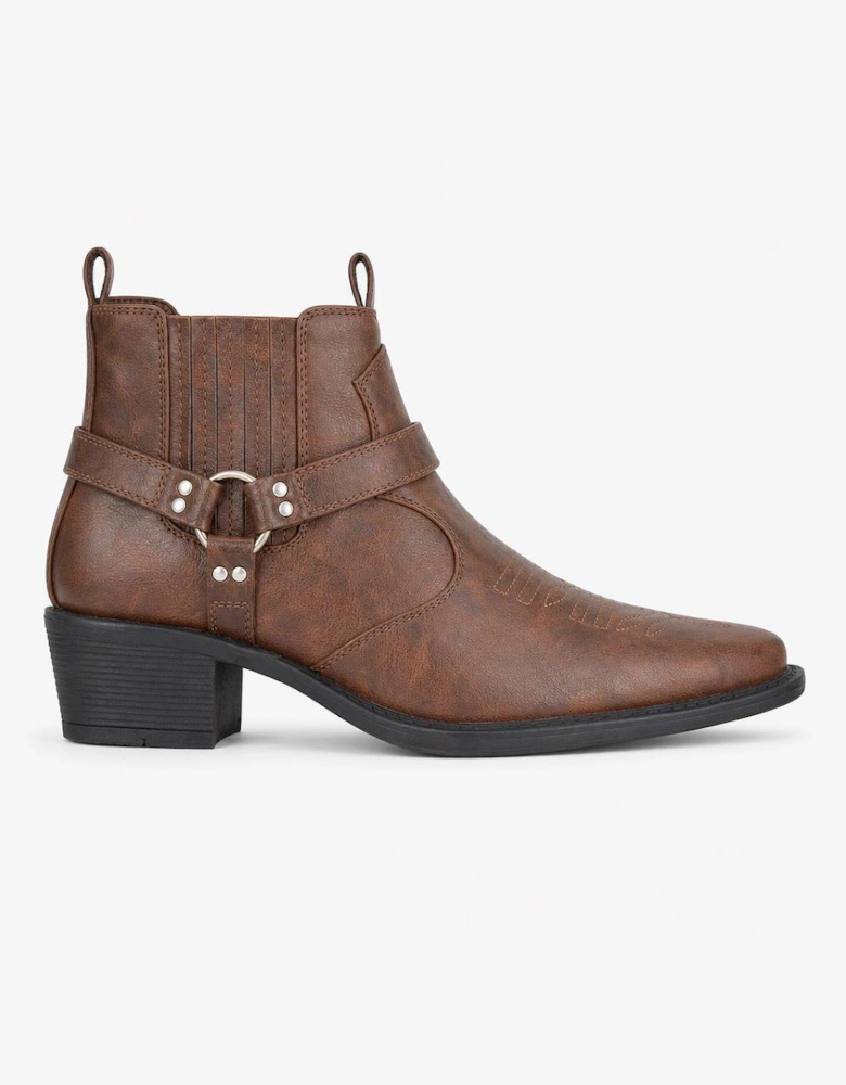 US Brass EASTWOOD Mens Cowboy & Western Boots Brown Crazyhorse