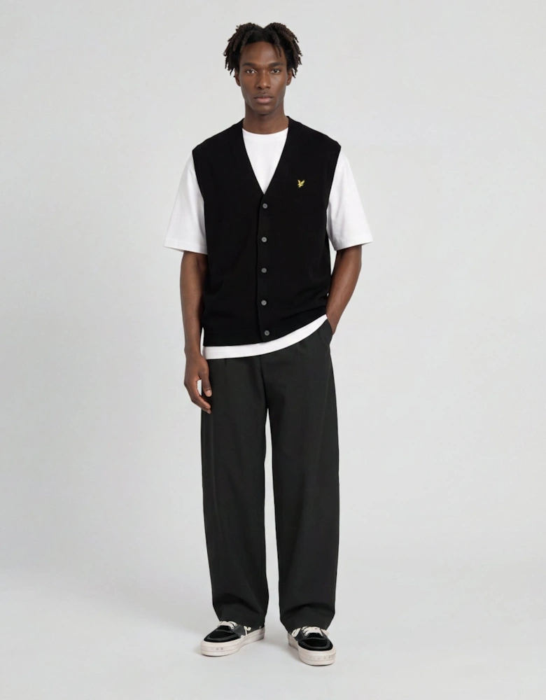 Cotton Merino Button Through Vest