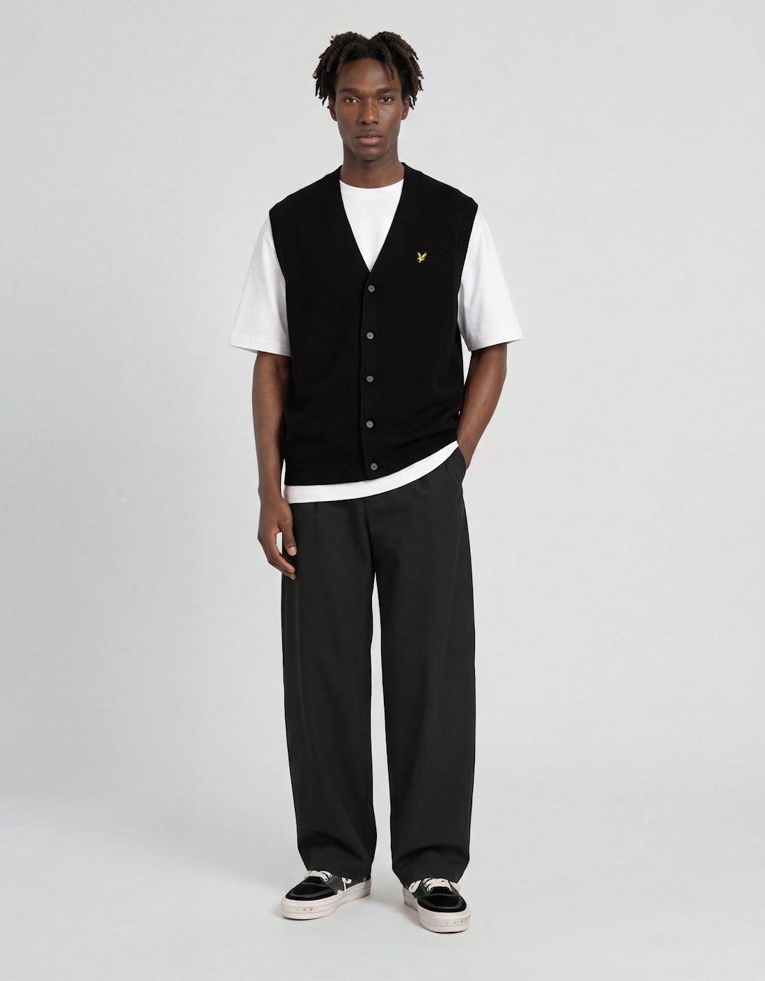 Cotton Merino Button Through Vest