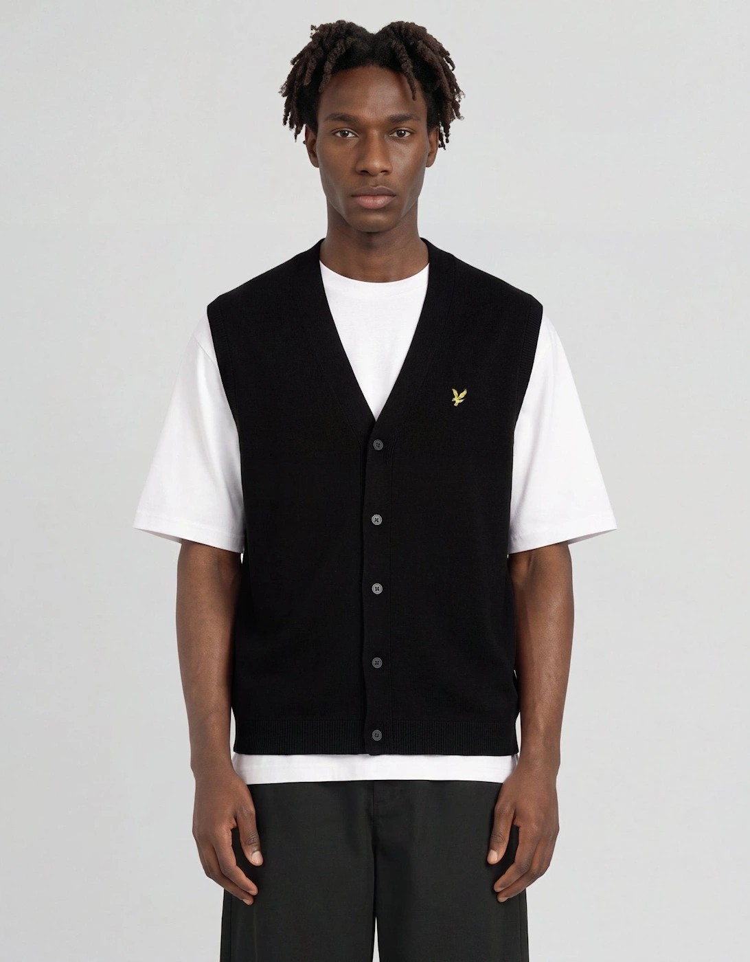 Cotton Merino Button Through Vest