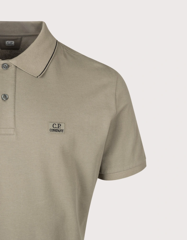 Regular Fit Stretch Piquet Striped Collar Polo Shirt