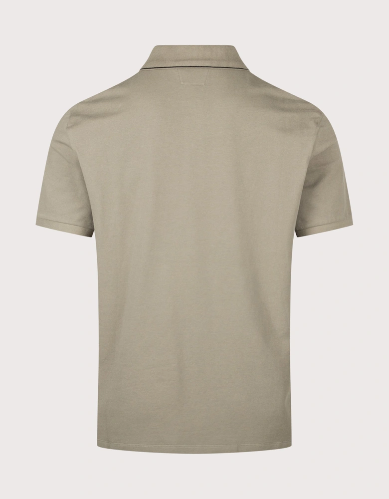 Regular Fit Stretch Piquet Striped Collar Polo Shirt
