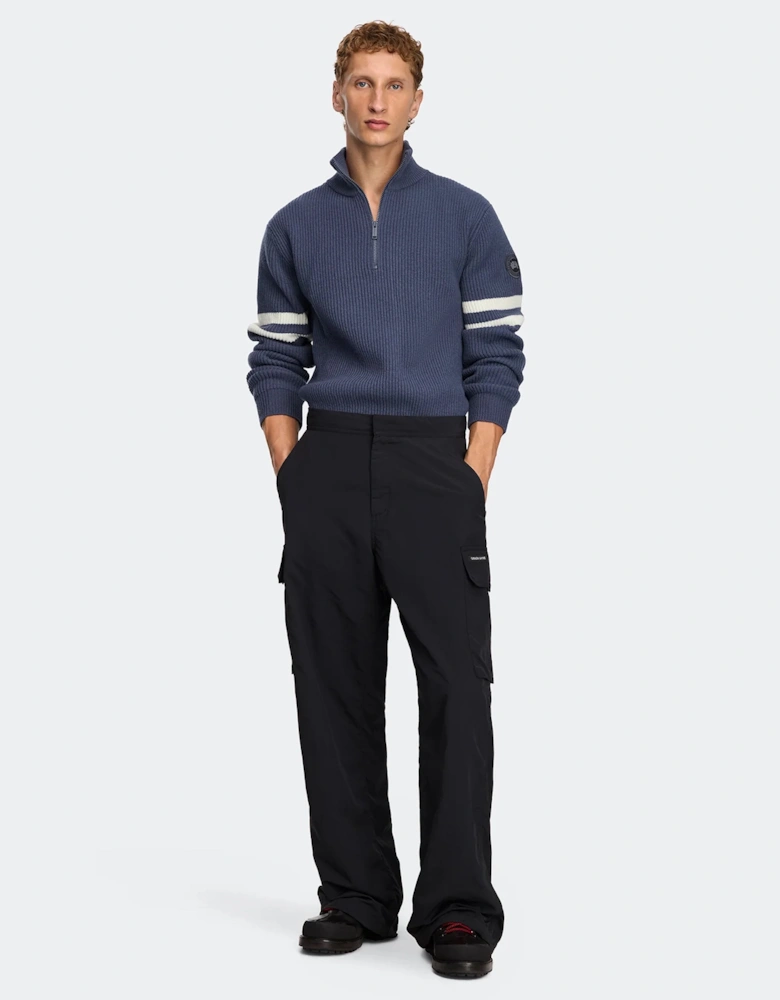 Mckinney 1/4 Zip Stripe Sweater Blue
