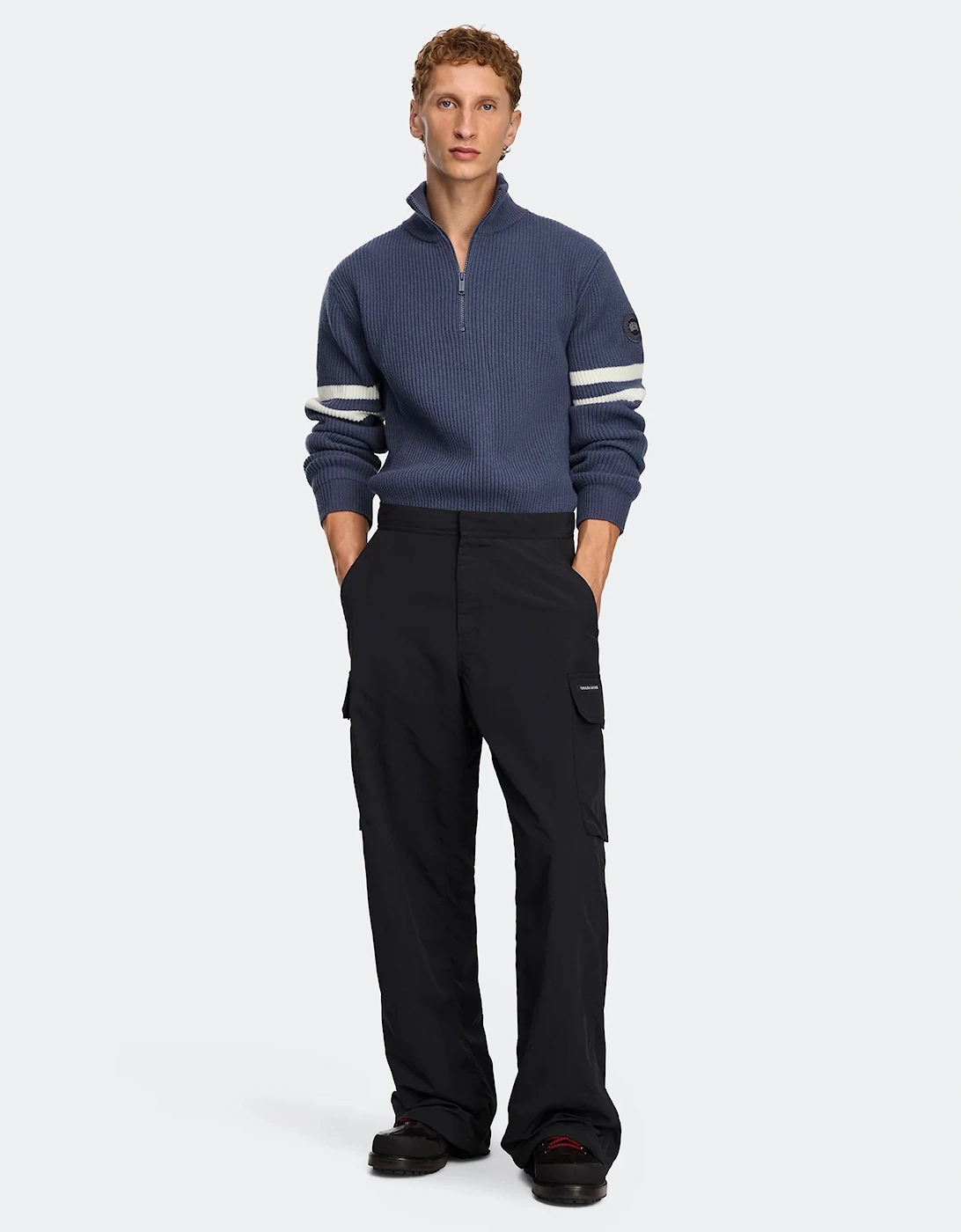 Mckinney 1/4 Zip Stripe Sweater Blue