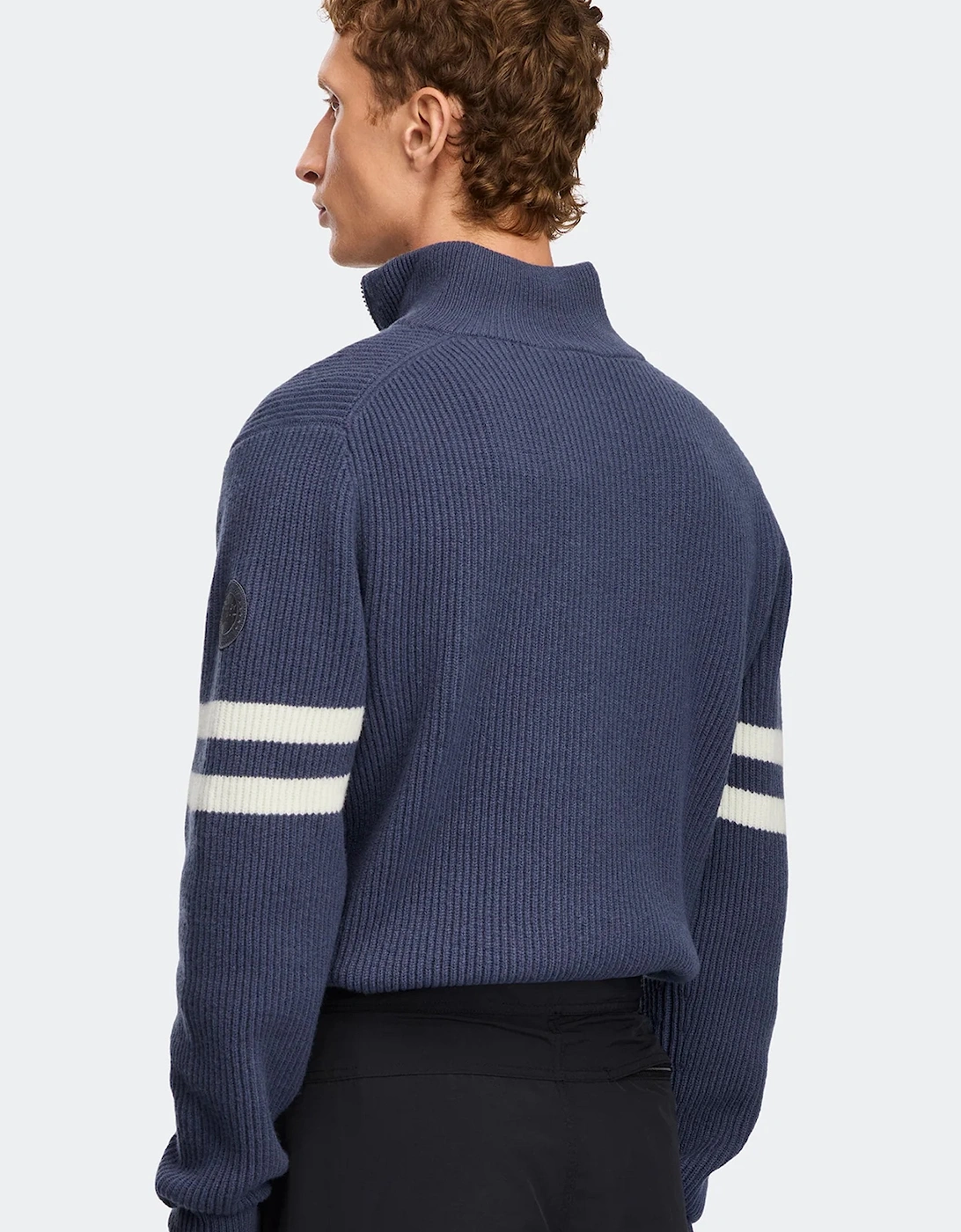 Mckinney 1/4 Zip Stripe Sweater Blue