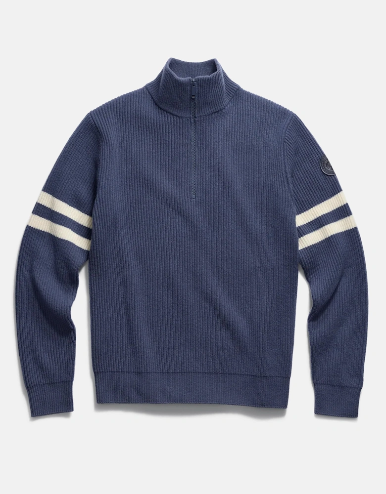 Mckinney 1/4 Zip Stripe Sweater Blue