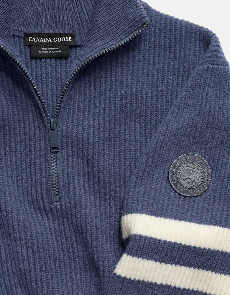Mckinney 1/4 Zip Stripe Sweater Blue