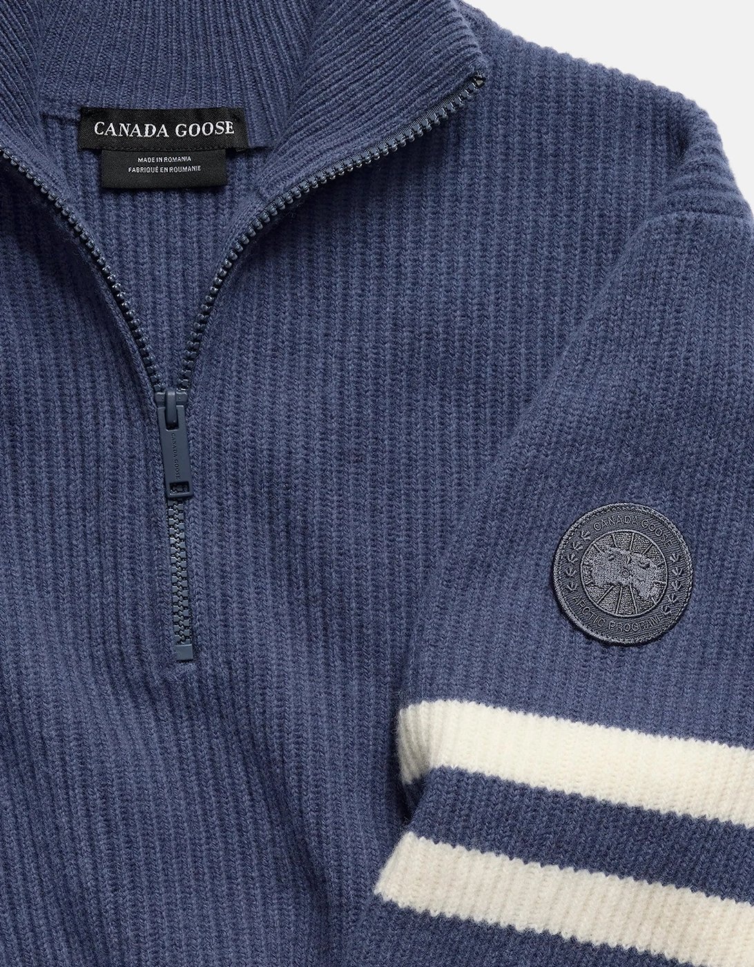 Mckinney 1/4 Zip Stripe Sweater Blue