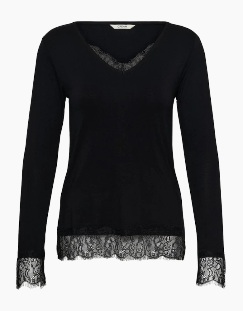 Alvaia long sleeve tee in black