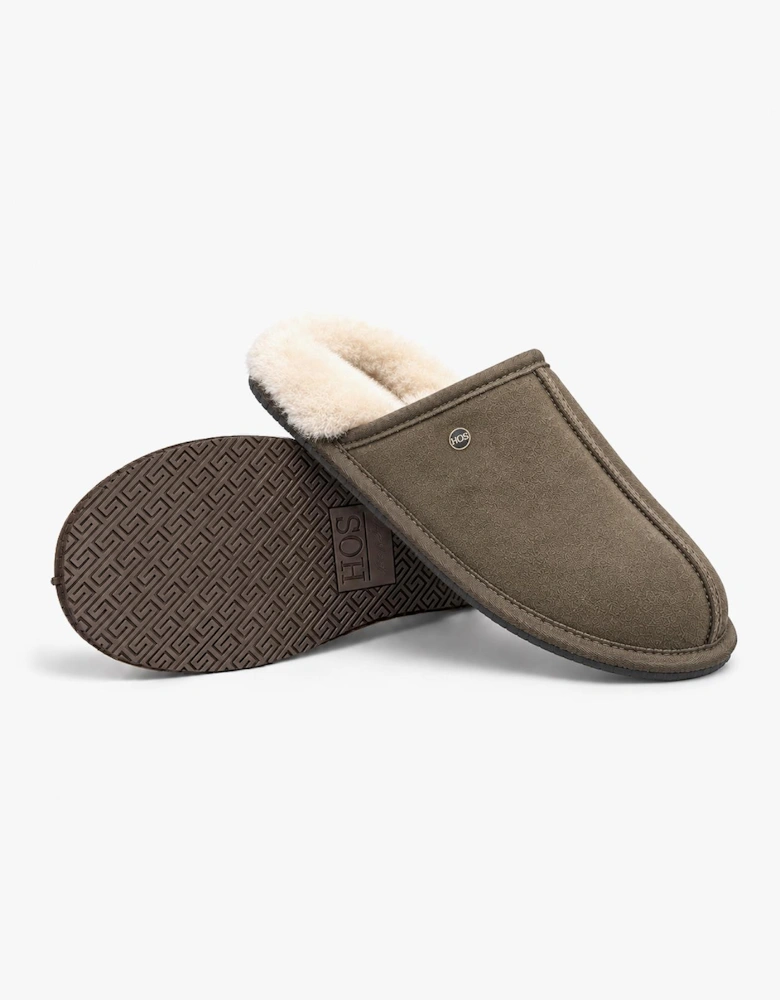 HOS Sheepskin EDWIN Mens Mules Olive