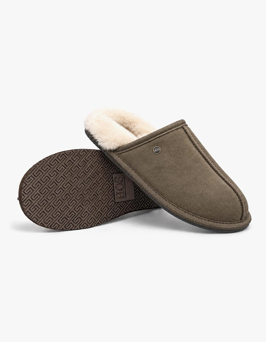 HOS Sheepskin EDWIN Mens Mules Olive