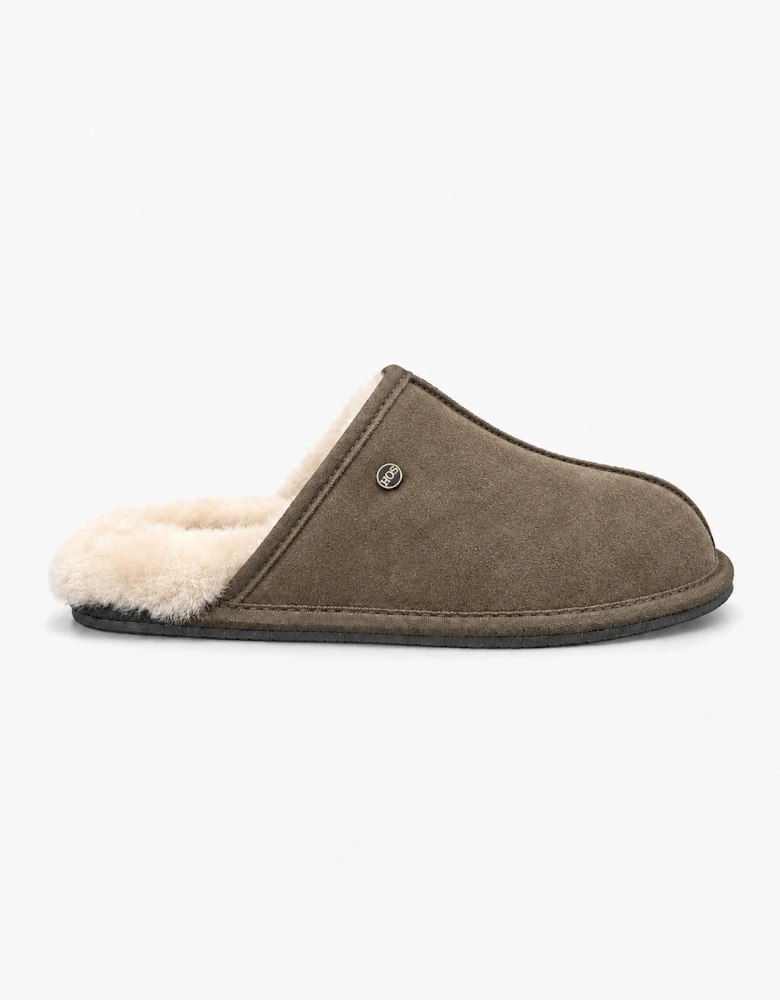 HOS Sheepskin EDWIN Mens Mules Olive