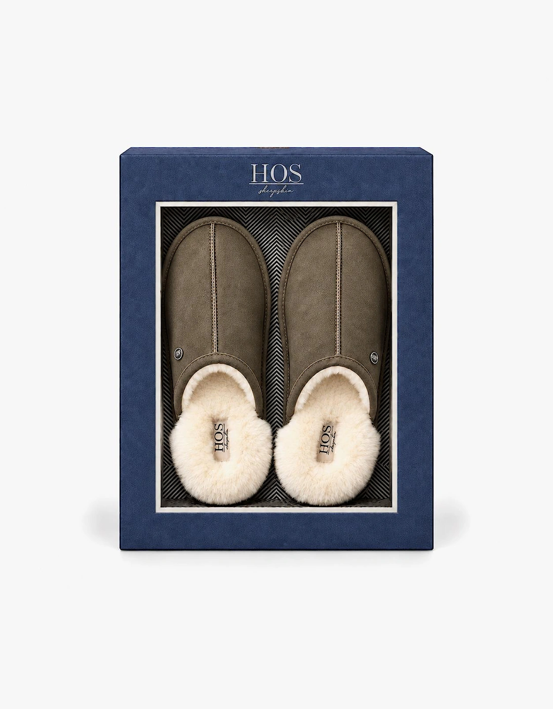 HOS Sheepskin EDWIN Mens Mules Olive
