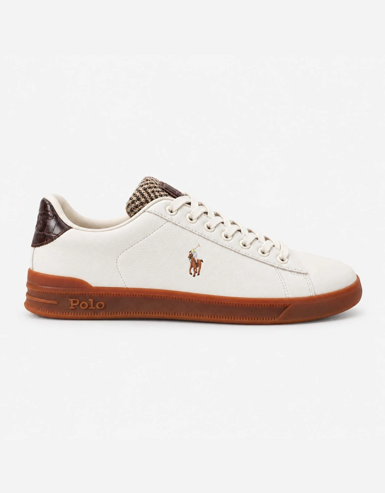 Polo Ralph Lauren HRT CRT III Mens Smart Trainers Deckwash White/Brown Multi
