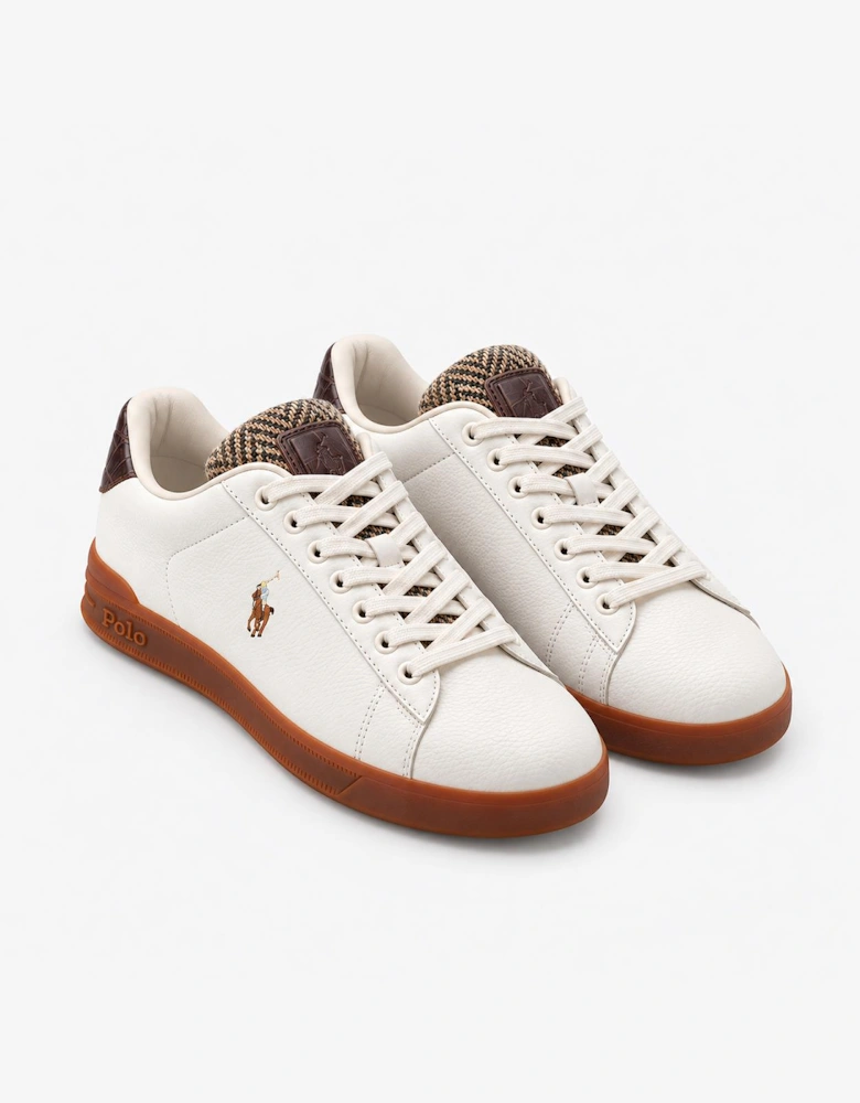 Polo Ralph Lauren HRT CRT III Mens Smart Trainers Deckwash White/Brown Multi