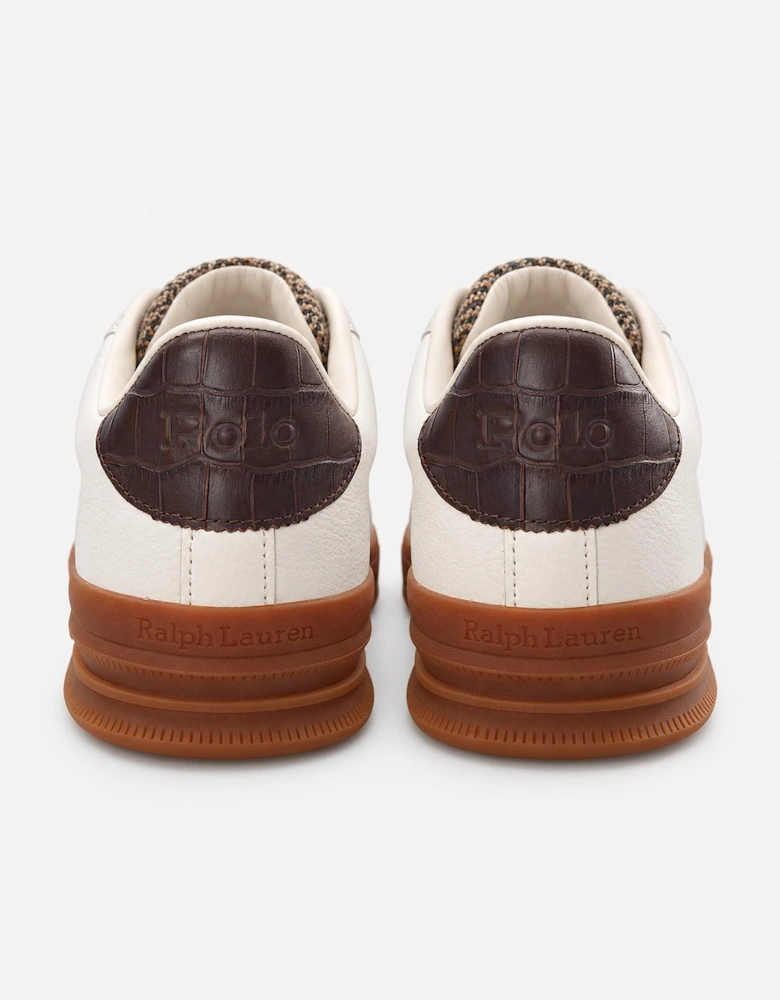Polo Ralph Lauren HRT CRT III Mens Smart Trainers Deckwash White/Brown Multi