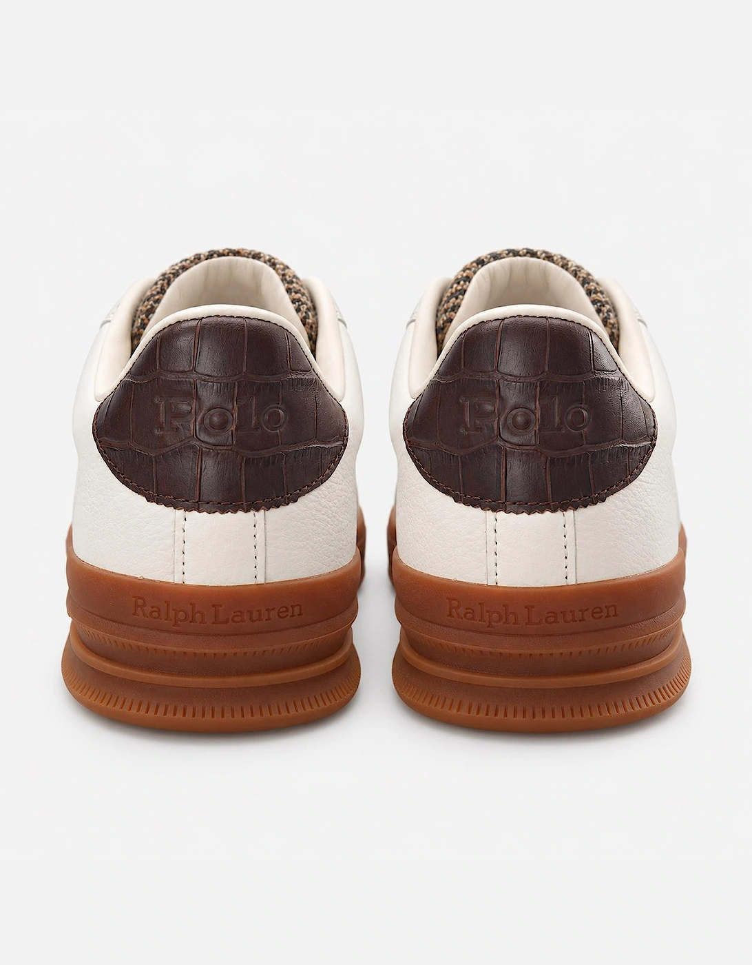 Polo Ralph Lauren HRT CRT III Mens Smart Trainers Deckwash White/Brown Multi