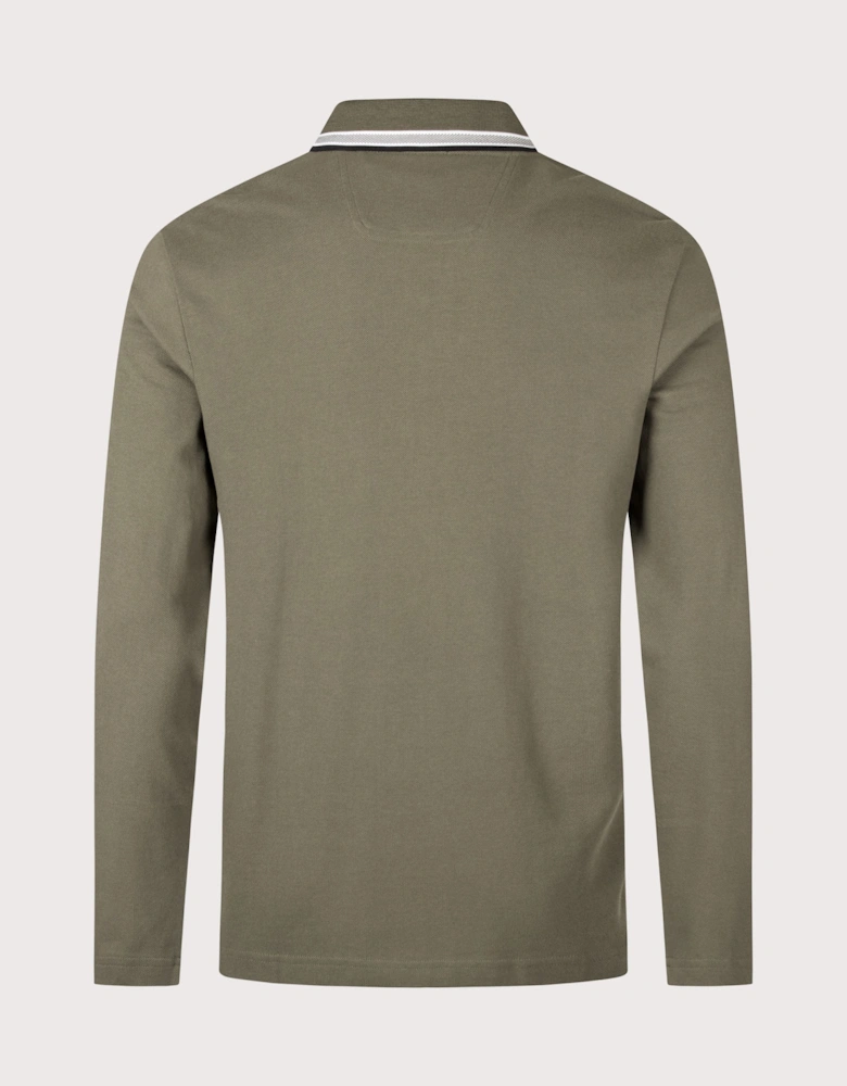 Regular Fit Plisy Long Sleeve Polo Shirt