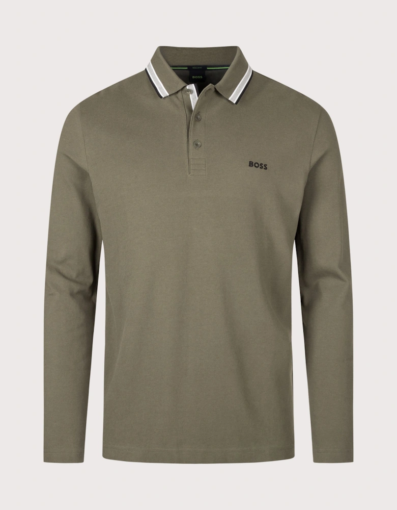 Regular Fit Plisy Long Sleeve Polo Shirt