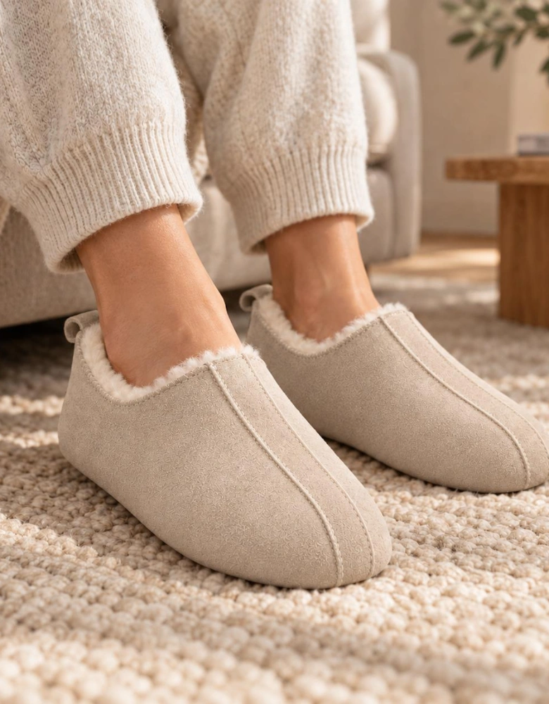 HOS Sheepskin PIXIE Womens Full Slippers Stone