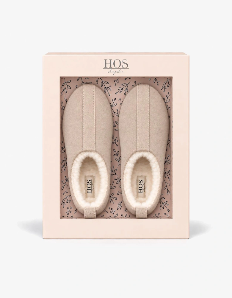 HOS Sheepskin PIXIE Womens Full Slippers Stone