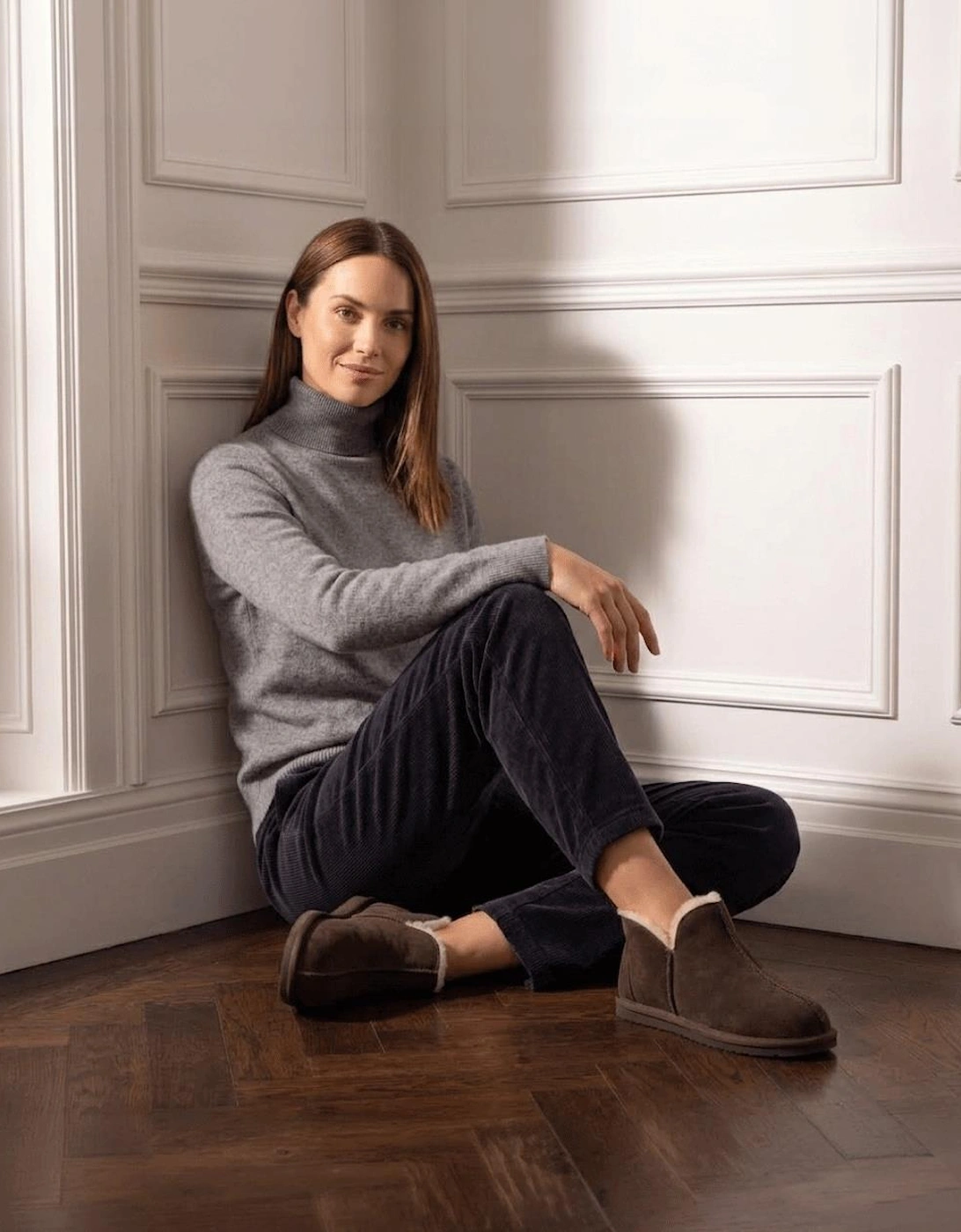 HOS Sheepskin TIA Womens Slipper Boots Espresso