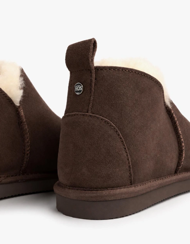 HOS Sheepskin TIA Womens Slipper Boots Espresso