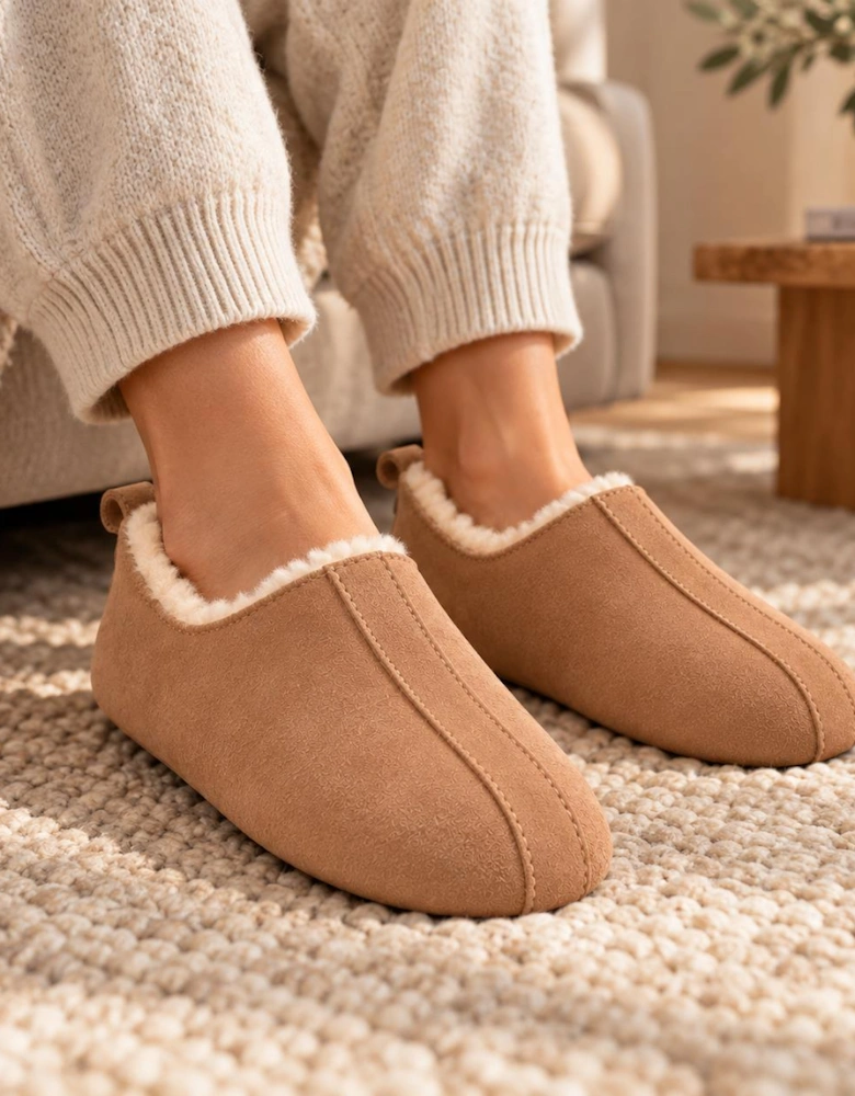 HOS Sheepskin PIXIE Womens Full Slippers Chestnut