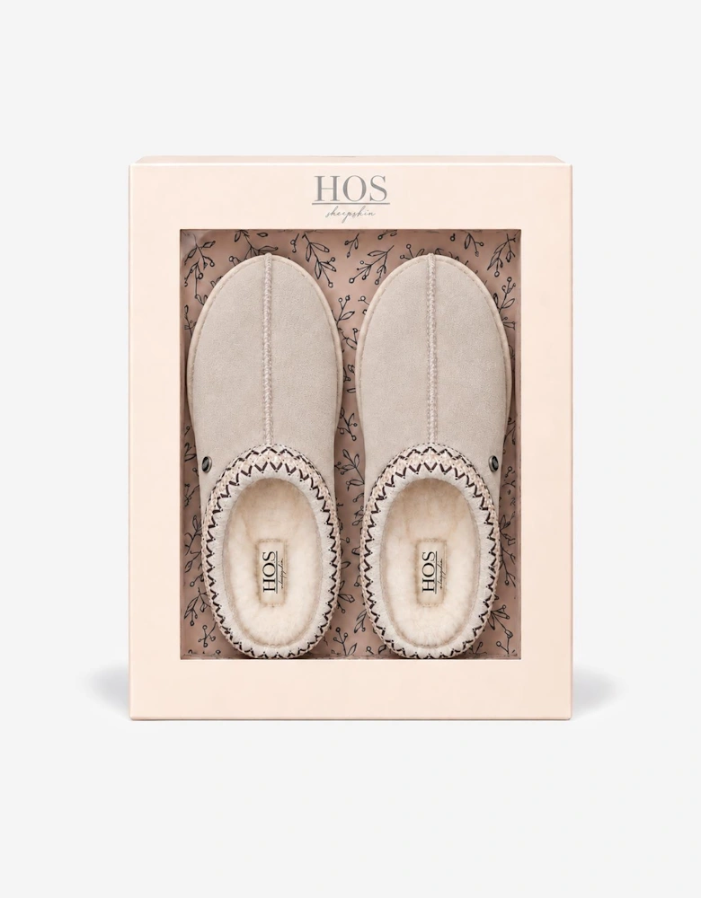 HOS Sheepskin BELLA Womens Mules Stone