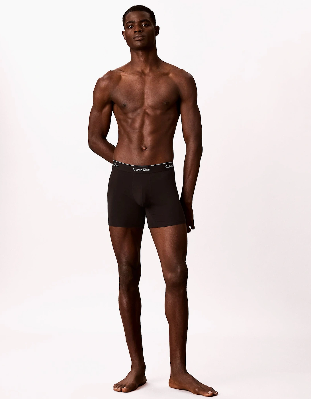 Calvin Klein 3 Pack Icon Cotton Stretch Mens Boxer Briefs - Black/Prep Emblem Goji Berry/Grisai