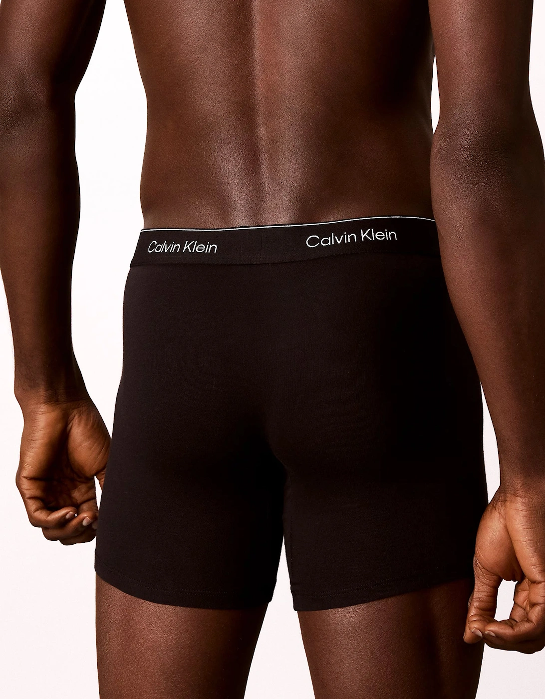 Calvin Klein 3 Pack Icon Cotton Stretch Mens Boxer Briefs - Black/Prep Emblem Goji Berry/Grisai