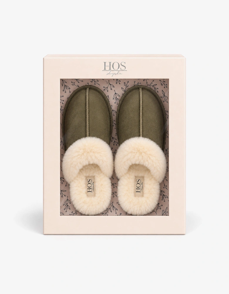 HOS Sheepskin AYLA Womens Mules Olive