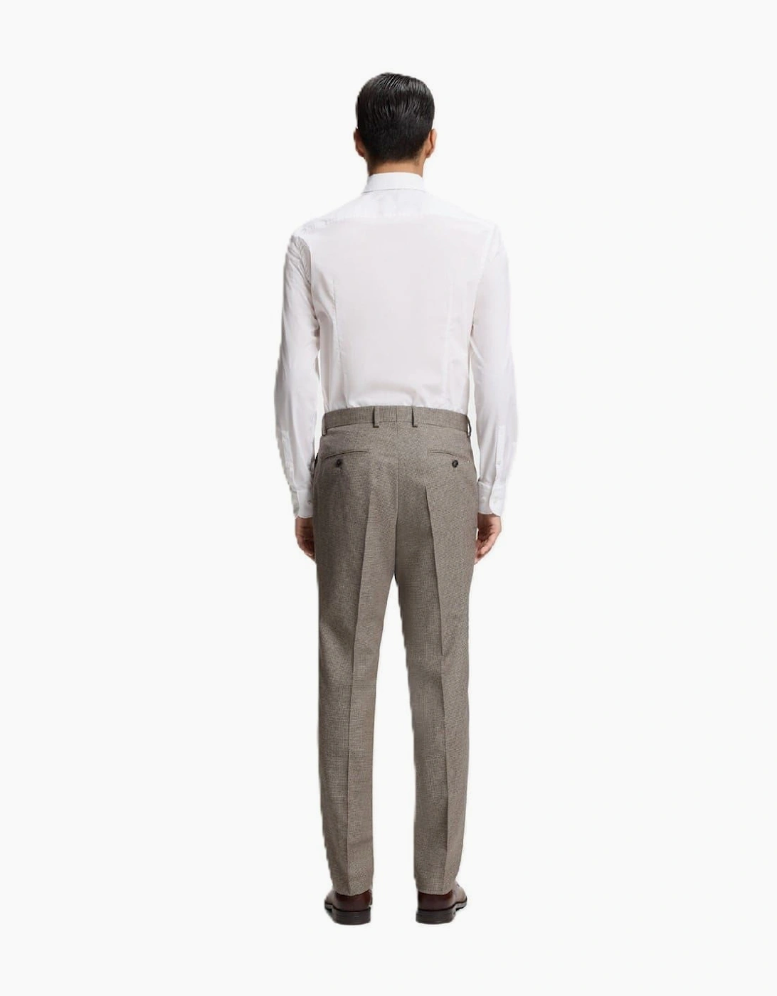 Houndstooth Patterned Straight Chinos