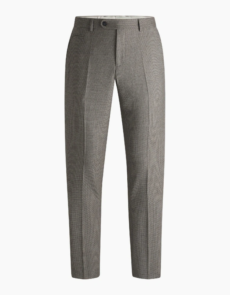 Houndstooth Patterned Straight Chinos