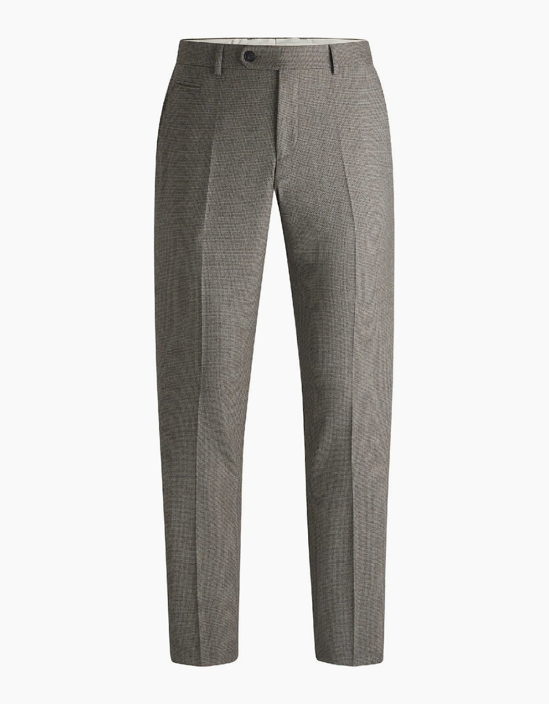 Houndstooth Patterned Straight Chinos