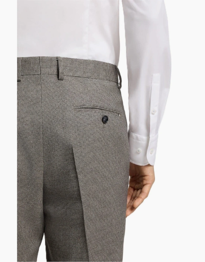 Houndstooth Patterned Straight Chinos