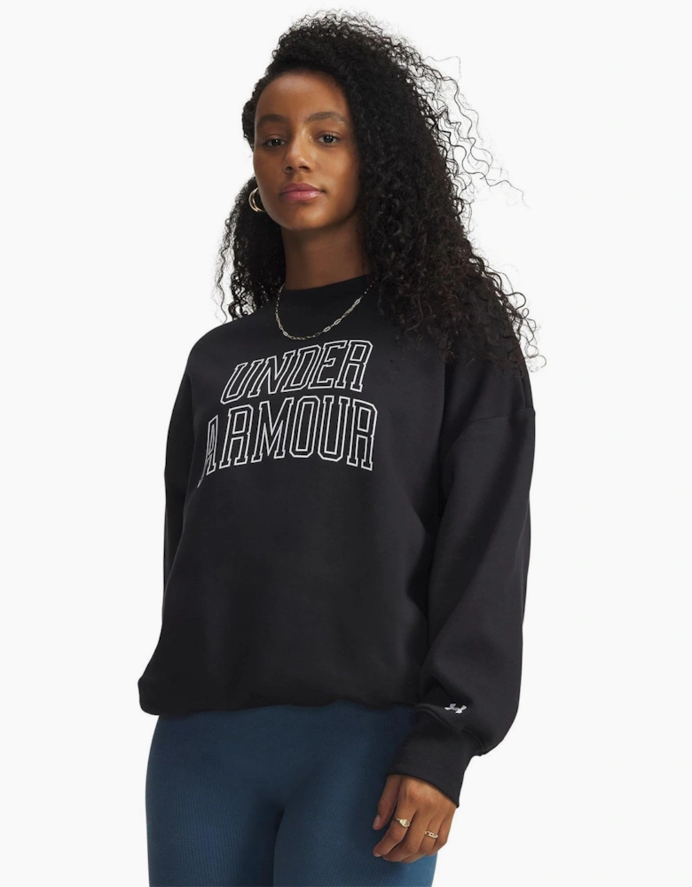 UA Rival Printed Logo Crew Neck Oversized Sweatshirt