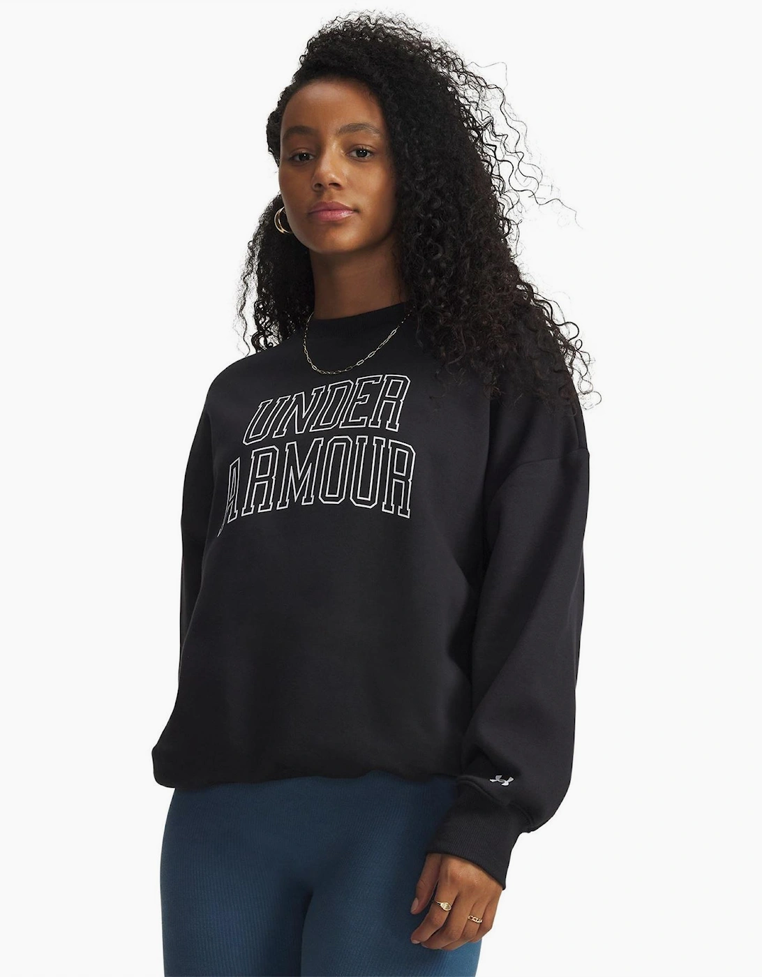 UA Rival Printed Logo Crew Neck Oversized Sweatshirt