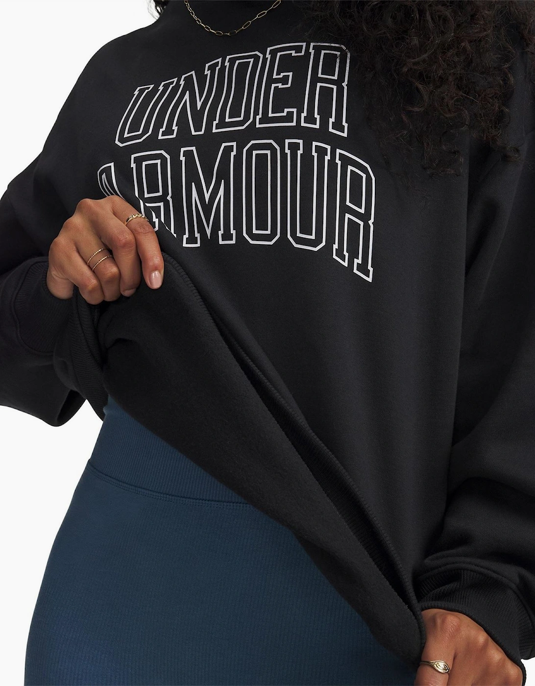 UA Rival Printed Logo Crew Neck Oversized Sweatshirt