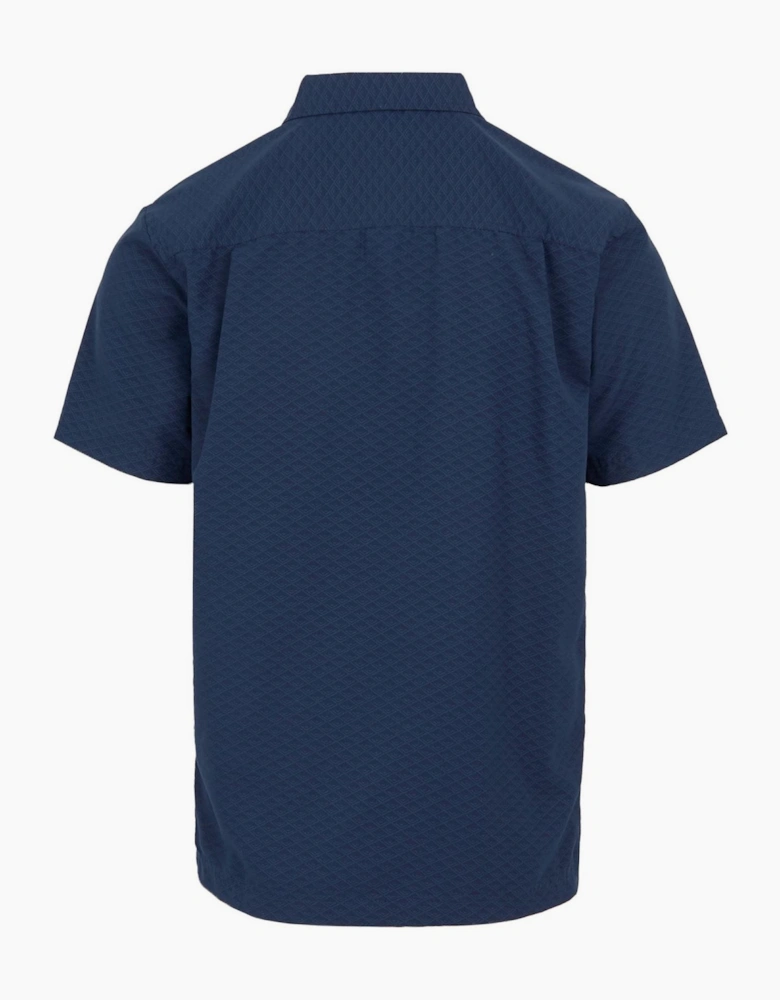 Regular Fit Collared Neck Short Sleeve Shirt with Chest Pocket