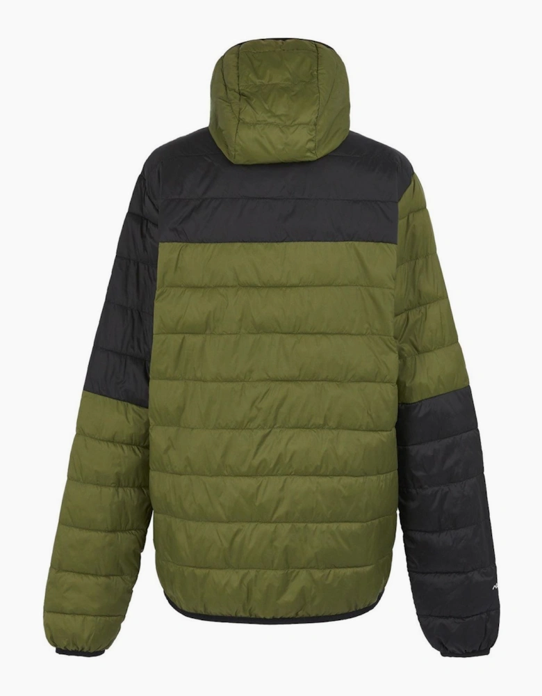 Hooded Puffer Jacket with Zipped Pocket and Printed Logo