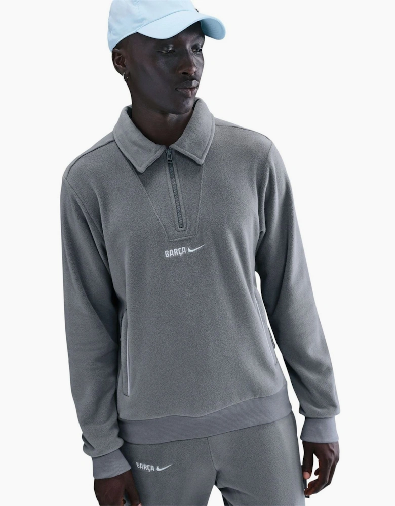 FC Barcelona Therma Fit Logo Collared Drill Top