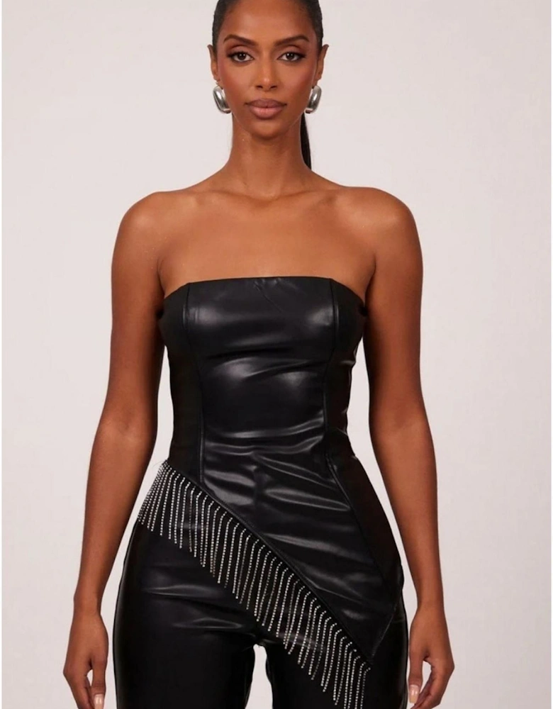 Asymmetric Sleeveless Slim Fit Corset Top