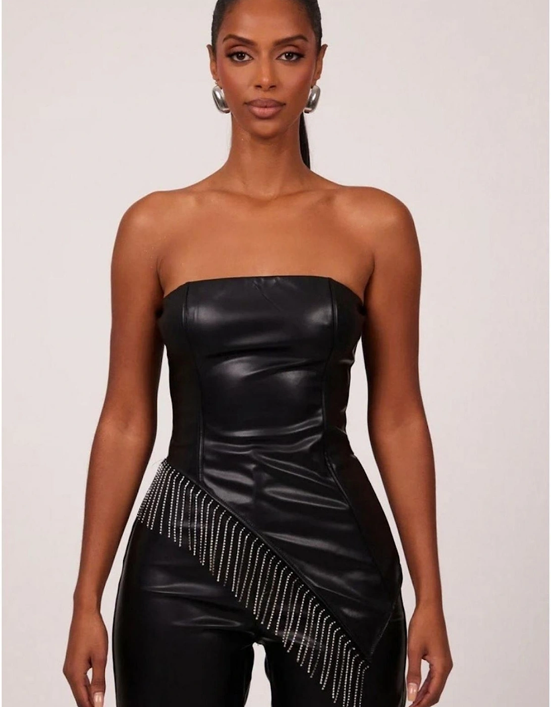 Asymmetric Sleeveless Slim Fit Corset Top
