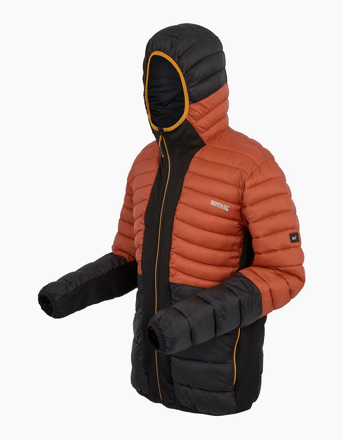 Hooded Hybrid Puffer Jacket with Zipped Pocket