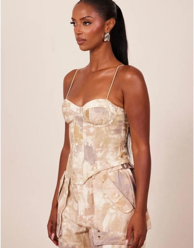 Spaghetti Strap Sweetheart Neck Bustier Corset Top