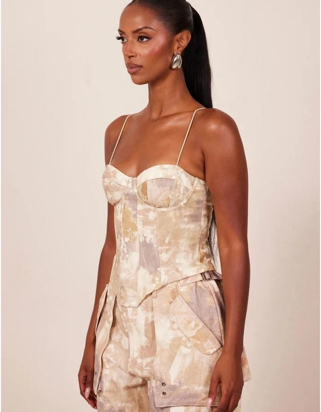 Spaghetti Strap Sweetheart Neck Bustier Corset Top