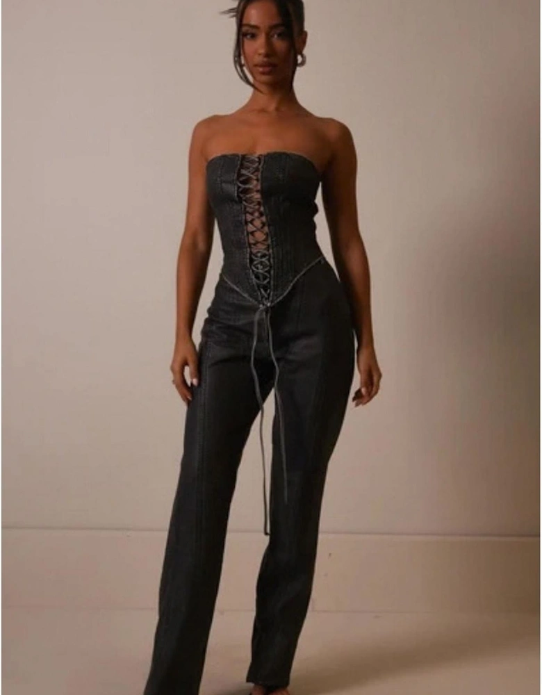 Stitched Detail Slim Fit Corset Top